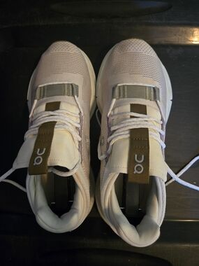 On Running Cloud Knit Sneakers in Light Cream and Green